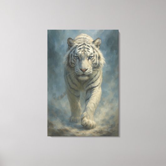 Fantasy White Tiger – Mystic Aura Series | ManJian Canvas Afdruk (Voorkant)