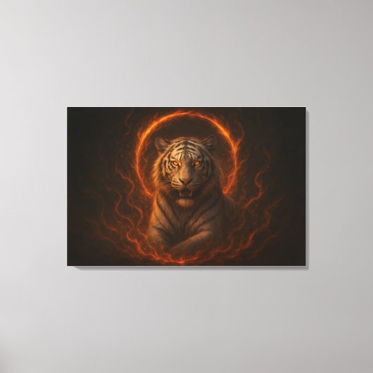 Fantasy White Tiger – Mystic Aura Series | ManJian Canvas Afdruk (Voorkant)