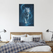 Fantasy White Tiger – Mystic Aura Series | ManJian Canvas Afdruk (Insitu (Slaapkamer))