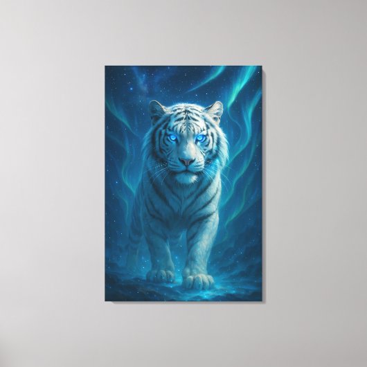 Fantasy White Tiger – Mystic Aura Series | ManJian Canvas Afdruk (Voorkant)