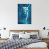 Fantasy White Tiger – Mystic Aura Series | ManJian Canvas Afdruk (Insitu (Slaapkamer))