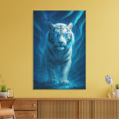 Fantasy White Tiger – Mystic Aura Series | ManJian Canvas Afdruk (Insitu (Woonkamer))