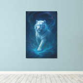 Fantasy White Tiger – Mystic Aura Series | ManJian Canvas Afdruk (Insitu (Houten vloer))