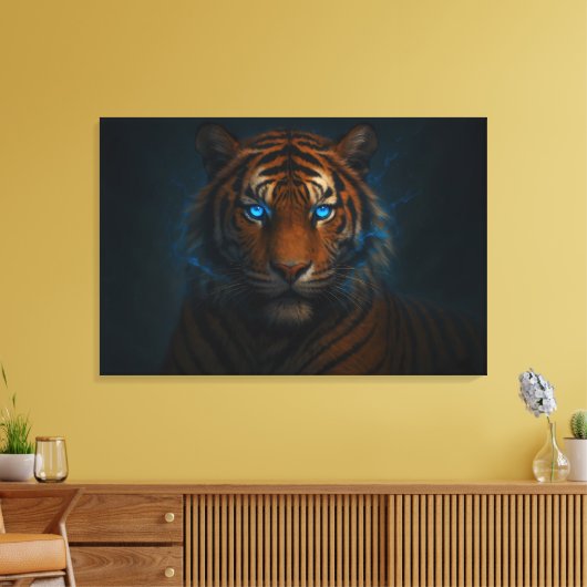 Fantasy White Tiger – Mystic Aura Series | ManJian Canvas Afdruk (Insitu (Woonkamer))