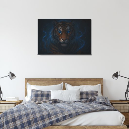 Fantasy White Tiger – Mystic Aura Series | ManJian Canvas Afdruk (Insitu (Slaapkamer))