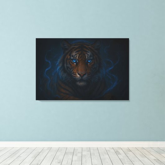 Fantasy White Tiger – Mystic Aura Series | ManJian Canvas Afdruk (Insitu (Houten vloer))