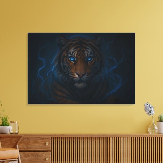 Fantasy White Tiger – Mystic Aura Series | ManJian Canvas Afdruk (Insitu (Woonkamer))
