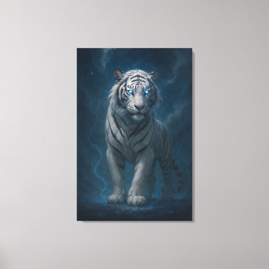 Fantasy White Tiger – Mystic Aura Series | ManJian Canvas Afdruk (Voorkant)