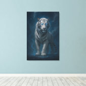 Fantasy White Tiger – Mystic Aura Series | ManJian Canvas Afdruk (Insitu (Houten vloer))