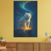 Fantasy White Tiger – Mystic Aura Series | ManJian Canvas Afdruk (Insitu (Woonkamer))