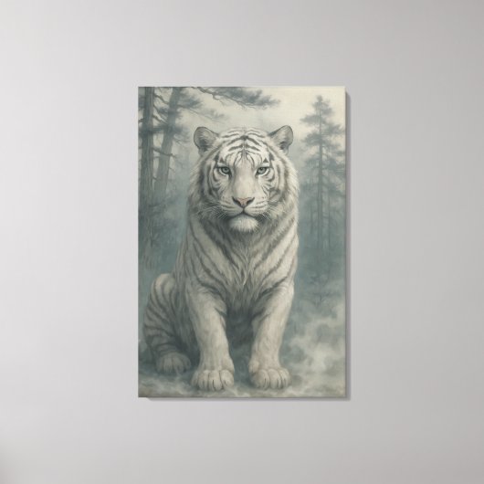 Fantasy White Tiger – Mystic Aura Series | ManJian Canvas Afdruk (Voorkant)