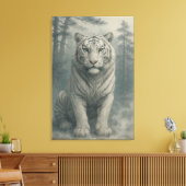Fantasy White Tiger – Mystic Aura Series | ManJian Canvas Afdruk (Insitu (Woonkamer))