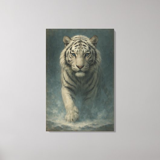Fantasy White Tiger – Mystic Aura Series | ManJian Canvas Afdruk (Voorkant)