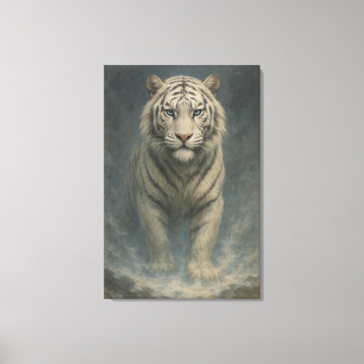 Fantasy White Tiger – Mystic Aura Series | ManJian Canvas Afdruk (Voorkant)