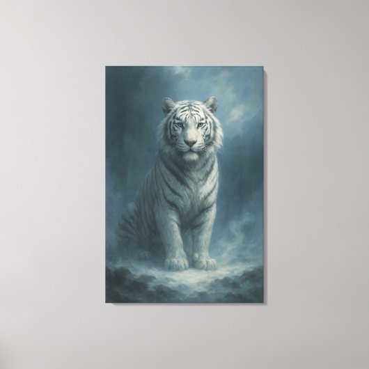 Fantasy White Tiger – Mystic Aura Series | ManJian Canvas Afdruk (Voorkant)
