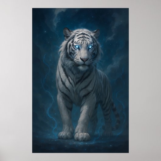 Fantasy White Tiger – Mystic Aura Series | ManJian Poster (Voorkant)
