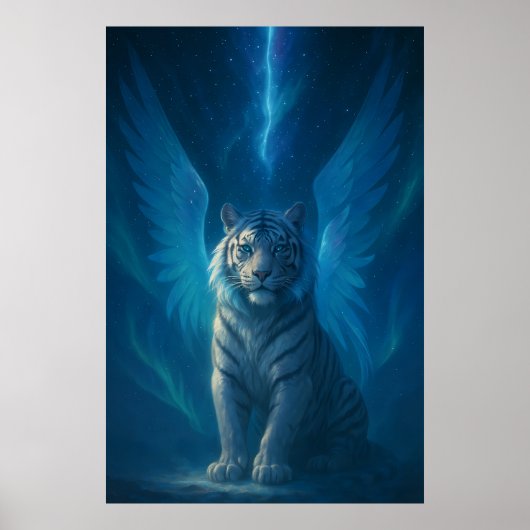 Fantasy White Tiger – Mystic Aura Series | ManJian Poster (Voorkant)