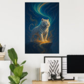 Fantasy White Tiger – Mystic Aura Series | ManJian Poster (Thuiskantoor)