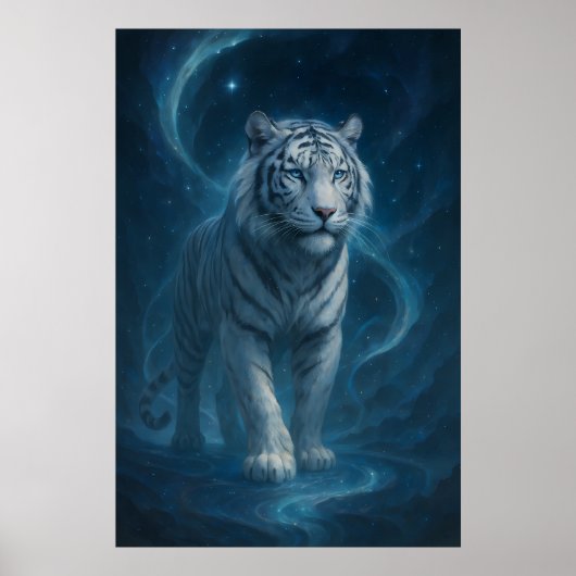 Fantasy White Tiger – Mystic Aura Series | ManJian Poster (Voorkant)
