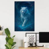 Fantasy White Tiger – Mystic Aura Series | ManJian Poster (Thuiskantoor)