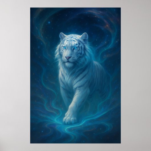 Fantasy White Tiger – Mystic Aura Series | ManJian Poster (Voorkant)