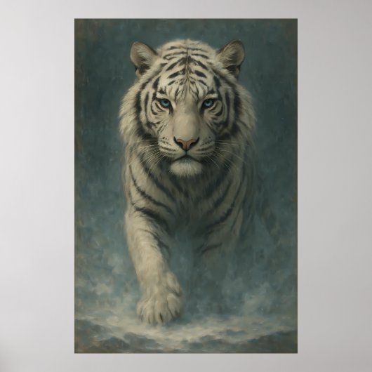 Fantasy White Tiger – Mystic Aura Series | ManJian Poster (Voorkant)