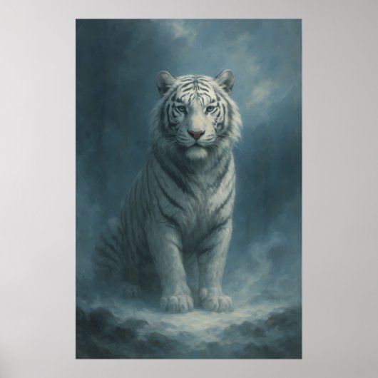 Fantasy White Tiger – Mystic Aura Series | ManJian Poster (Voorkant)
