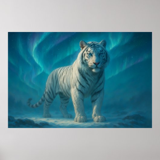 Fantasy White Tiger – Mystic Aura Series | ManJian Poster (Voorkant)