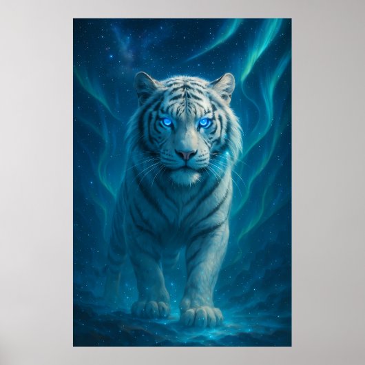 Fantasy White Tiger – Mystic Aura Series | ManJian Poster (Voorkant)