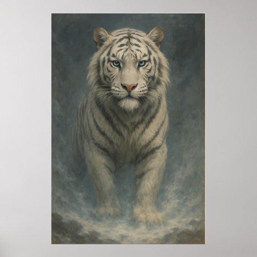 Fantasy White Tiger – Mystic Aura Series | ManJian Poster (Voorkant)