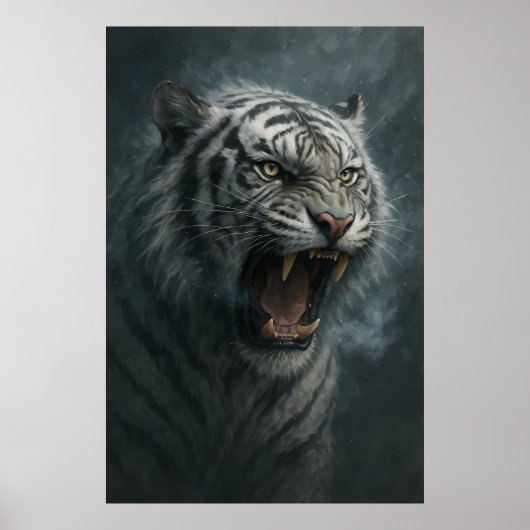 Fantasy White Tiger – Mystic Aura Series Poster (Voorkant)