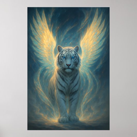 Fantasy White Tiger – Mystic Aura Series Poster (Voorkant)