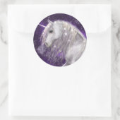 Fantasy White Unicorn Ronde Sticker (Tas)