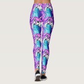 Fantasy White Unicorn Seamless Pattern Leggings (Achterkant)