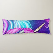 Fantasy White Unicorn Seamless Pattern Lichaamskussen (Achterkant)