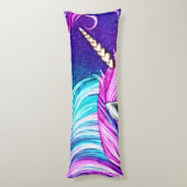 Fantasy White Unicorn Seamless Pattern Lichaamskussen (Achterkant (Verticaal))