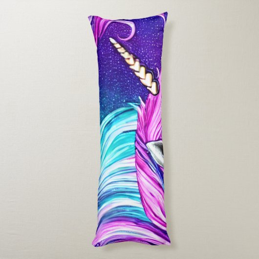 Fantasy White Unicorn Seamless Pattern Lichaamskussen (Achterkant (Verticaal))