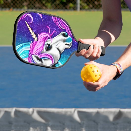 Fantasy White Unicorn Seamless Pattern Pickleball Paddle (Insitu)