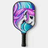 Fantasy White Unicorn Seamless Pattern Pickleball Paddle (Achterkant)