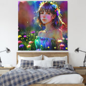 *~ Fantasy Wild Flowers AP56 Art Waterverf Meisje Canvas Afdruk (Insitu (Slaapkamer))