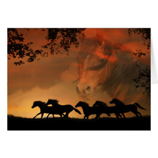 Fantasy Wild Horses Spirituele Kaart