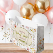 Fantasy wilde bloem fee eerste verjaardag cadeauta groot cadeauzakje