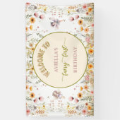 Fantasy wilde bloem fee eerste welkomstbord spandoek (Verticaal)