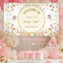 Fantasy wilde bloem fee eerste welkomstbord spandoek