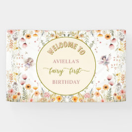 Fantasy wildflower fairy first Welcome sign Spandoek