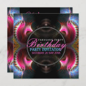 Fantasy Wings Fabulous 40 Event Party Invitation Kaart (Voorkant / Achterkant)