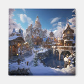 Fantasy Winter City Magneet (Voorkant)