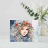 Fantasy Winter Fairy Kerstmis Feestdagenkaart (Staand voorkant)