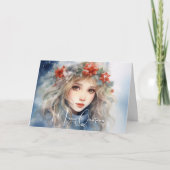 Fantasy Winter Fee Kerstvakantie Kaart (Voorkant)