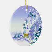 Fantasy Winter Geit Kerstversiering Keramisch Ornament (Rechts)